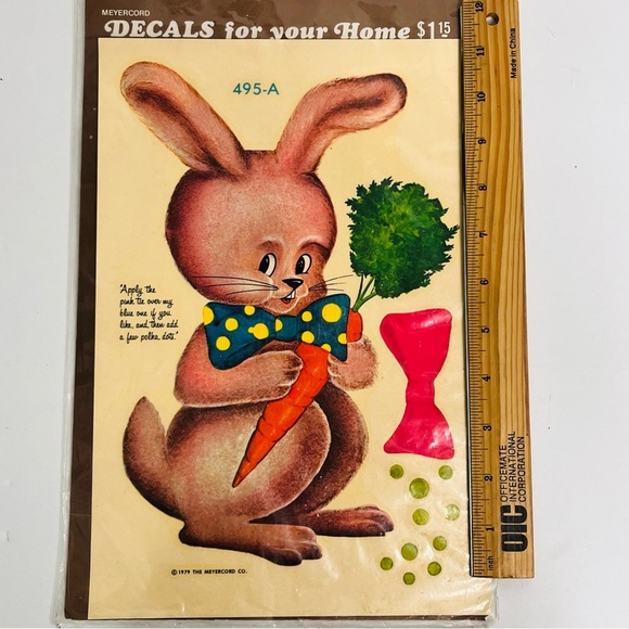 vtg 1970s meyercord decals easter bunny transfer retro 79 crafts - Picture 5 of 5